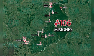 Mapa del covid en Misiones: Posadas e Iguazú, al tope de los contagios